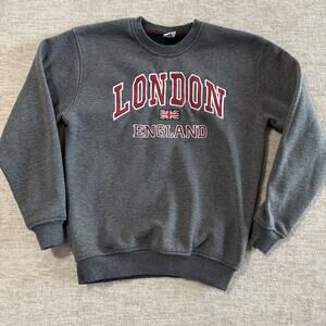 Vintage 90’s Capital London England Crewneck Sweatshirt Pullover Dark Grey Large